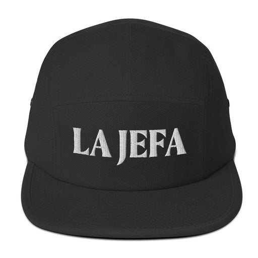La Jefa The Boss Mexican Spanish Pride Gift Regalo Embroidered 5 Panel Cap | J15 Mexicada Black
