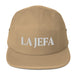 La Jefa The Boss Mexican Spanish Pride Gift Regalo Embroidered 5 Panel Cap | J15 Mexicada Khaki