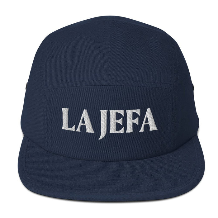 La Jefa The Boss Mexican Spanish Pride Gift Regalo Embroidered 5 Panel Cap | J15 Mexicada Navy