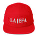 La Jefa The Boss Mexican Spanish Pride Gift Regalo Embroidered 5 Panel Cap | J15 Mexicada Red