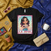 LA JEVA Latina Lotería Card T-Shirt Cute Cartoon Character Design Black Unisex Tee with Floral Print Crop Top Art Number 13 Mexicada