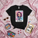 LA JEVA Latina Loteria Card T-Shirt, Cute Cartoon Character, Fun Spanish Bingo Game Design, Unisex Black Tee, Unique Cultural Gift for Her Mexicada