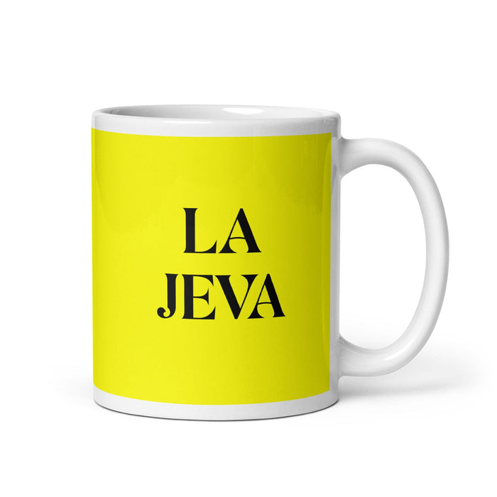 La Jeva The Girlfriend/Boyfriend Funny Home Office Work Coffee Mug Mexican Spanish Pride Gift White Glossy Cup Yellow Card Mug Mexicada 11 oz