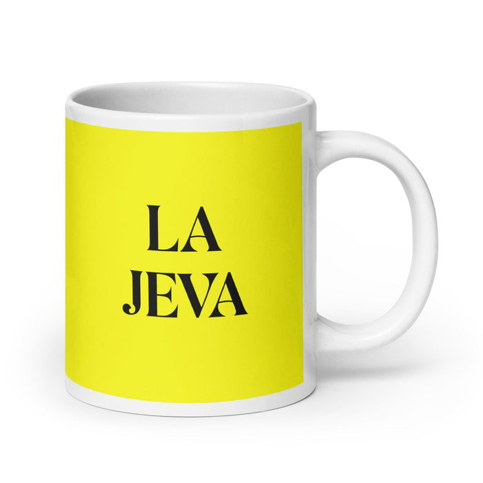 La Jeva The Girlfriend/Boyfriend Funny Home Office Work Coffee Mug Mexican Spanish Pride Gift White Glossy Cup Yellow Card Mug Mexicada 20 oz