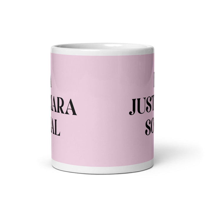 La Justiciara Social The Social Justice Advocate Funny Home Office Work Coffee Mug Mexican Spanish Pride Gift White Glossy Cup Light Pink Card Mug Mexicada