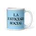 La Justiciara Social The Social Justice Advocate Funny Home Office Work Coffee Mug Mexican Spanish Pride Gift White Glossy Cup Sky Blue Card Mug Mexicada 11 oz