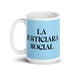 La Justiciara Social The Social Justice Advocate Funny Home Office Work Coffee Mug Mexican Spanish Pride Gift White Glossy Cup Sky Blue Card Mug Mexicada