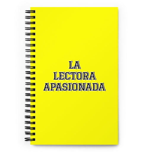 La Lectora Apasionada The Passionate Reader | Yellow Spiral Notebook, 140 Dotted Sheets | Funny Gift Idea Home Office Work | Mexican Spanish Pride Gift Mexicada