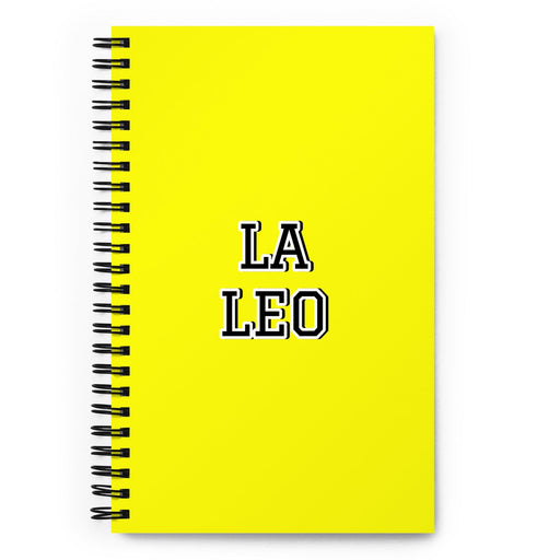 La Leo The Leo | Yellow Spiral Notebook, 140 Dotted Sheets | Funny Gift Idea Home Office Work | Mexican Spanish Pride Gift Mexicada