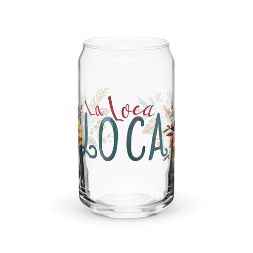 La Loca Exclusive Art Piece Can-Shaped Glass Home Office Work Mexican Spanish Pride Gift Cup One-Of-A-Kind Calligraphy Glass | L15 Mexicada 16 oz (No Lid No Straw)