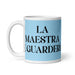 La Maestra De Guardería The Daycare Teacher Funny Home Office Work Coffee Mug Mexican Spanish Pride Gift White Glossy Cup Sky Blue Card Mug Mexicada