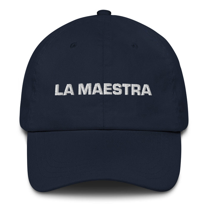 La Maestra The Teacher Mexican Spanish Pride Gift Regalo Dad Hat Mexicada Navy