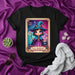 LA MAGA Loteria Card T-Shirt: Cute Cartoon Witch Design, Number 13, Mystical Fantasy Graphic Tee, Unisex Halloween Costume or Everyday Wear Apparel Mexicada