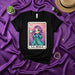 LA MAGA Loteria Card T-Shirt, Cute Witch Magical Girl Tee, Number 13 Tarot Aesthetic, Purple Hair Wizard Top, Celestial Design Graphic Shirt, Unisex Gift Idea Mexicada