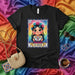 La Maja Mexican Loteria Card T-Shirt, Cute Cartoon Girl with Flower Crown, Folkloric Embroidery Style, Traditional Hispanic Game Art, Unisex Graphic Tee Gift Mexicada