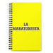 La Maratonista The Marathon Runner | Yellow Spiral Notebook, 140 Dotted Sheets | Funny Gift Idea Home Office Work | Mexican Spanish Pride Gift Mexicada