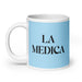 La Medica The Physician Funny Home Office Work Coffee Mug Mexican Spanish Pride Gift White Glossy Cup Sky Blue Card Mug Mexicada