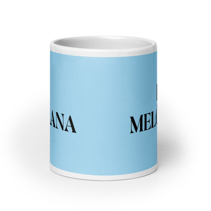 La Melómana The Music Lover Funny Home Office Work Coffee Mug Mexican Spanish Pride Gift White Glossy Cup Sky Blue Card Mug Mexicada