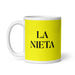 La Nieta The Granddaughter / The Grandson Funny Home Office Work Coffee Mug Mexican Spanish Pride Gift White Glossy Cup Yellow Card Mug Mexicada