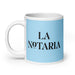 La Notaria The Notary Funny Home Office Work Coffee Mug Mexican Spanish Pride Gift White Glossy Cup Sky Blue Card Mug Mexicada