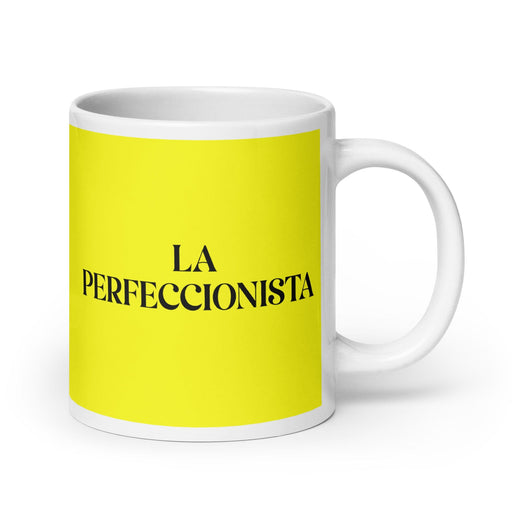 La Perfeccionista The Reformer (Type 1) Funny Home Office Work Coffee Mug Mexican Spanish Pride Gift White Glossy Cup Yellow Card Mug Mexicada 20 oz