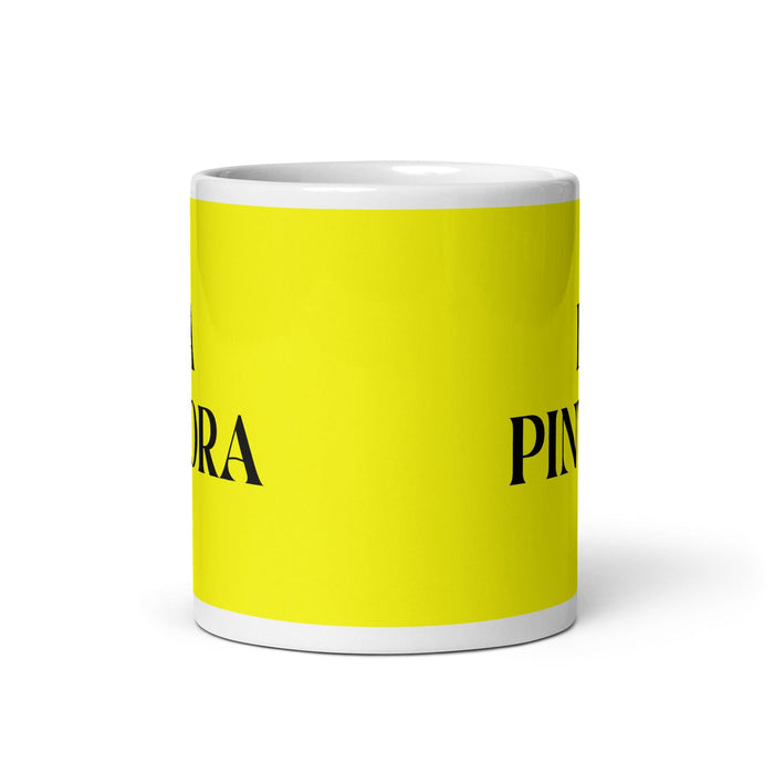 La Pintora The Painter Funny Home Office Work Coffee Mug Mexican Spanish Pride Gift White Glossy Cup Yellow Card Mug Mexicada