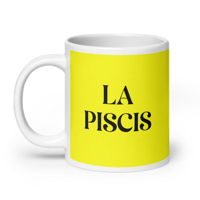 La Piscis The Pisces Funny Home Office Work Coffee Mug Mexican Spanish Pride Gift White Glossy Cup Yellow Card Mug Mexicada