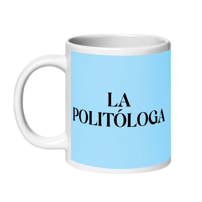 La Politóloga The Political Analyst Funny Home Office Work Coffee Mug Mexican Spanish Pride Gift White Glossy Cup Sky Blue Card Mug Mexicada