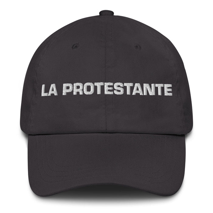 La Protestante The Protestant Mexican Spanish Pride Gift Regalo Dad Hat Mexicada Dark Grey