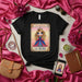 LA REINA Loteria Card T-Shirt Cute Cartoon Princess Design Black Unisex Tee, Mexican Bingo Game Art Shirt, Sweet Queen Themed Graphic Apparel Gift for Her, Women's and Men's Fashion Top Mexicada