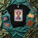 LA RUSA Loteria Card Red Panda Russian Traditional Dress Cute Graphic Tee Shirt Unisex 17 Mexican Bingo Style Design Mexicada