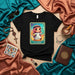 LA SAUDI Mexican Loteria Card Style Unisex T-Shirt - Cute Arabic Boy with Lantern Number 13, Unique Saudi Culture Game Art Graphic Tee Shirt Gift Idea Mexicada