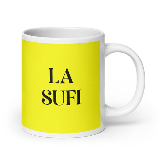 La Sufi The Sufi Funny Home Office Work Coffee Mug Mexican Spanish Pride Gift White Glossy Cup Yellow Card Mug Mexicada 20 oz