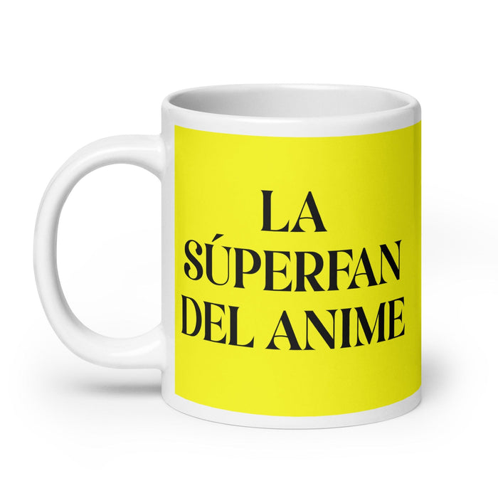 La Súperfan Del Anime The Anime Superfan Funny Home Office Work Coffee Mug Mexican Spanish Pride Gift White Glossy Cup Yellow Card Mug Mexicada