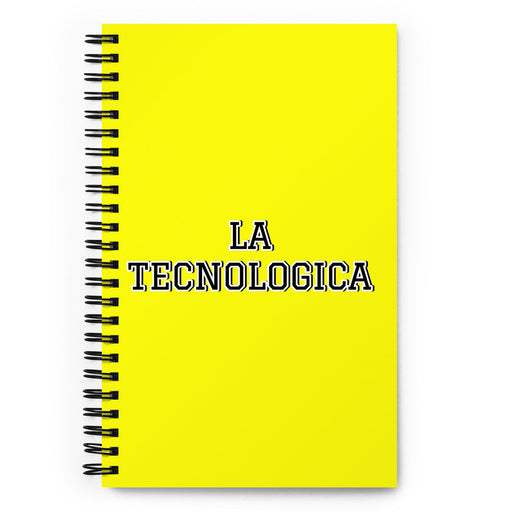 La Tecnologica The Techie | Yellow Spiral Notebook, 140 Dotted Sheets | Funny Gift Idea Home Office Work | Mexican Spanish Pride Gift Mexicada