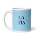 La Tía The Aunt / The Uncle Funny Home Office Work Coffee Mug Mexican Spanish Pride Gift White Glossy Cup Sky Blue Card Mug Mexicada