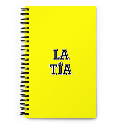 La Tía The Aunt / The Uncle | Yellow Spiral Notebook, 140 Dotted Sheets | Funny Gift Idea Home Office Work | Mexican Spanish Pride Gift Mexicada