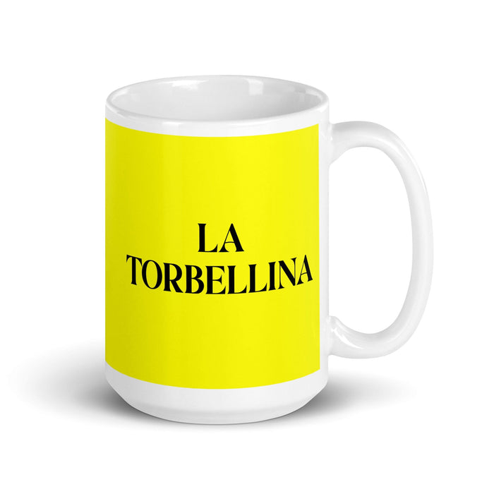 La Torbellina The Whirlwind Funny Home Office Work Coffee Mug Mexican Spanish Pride Gift White Glossy Cup Yellow Card Mug Mexicada 15 oz