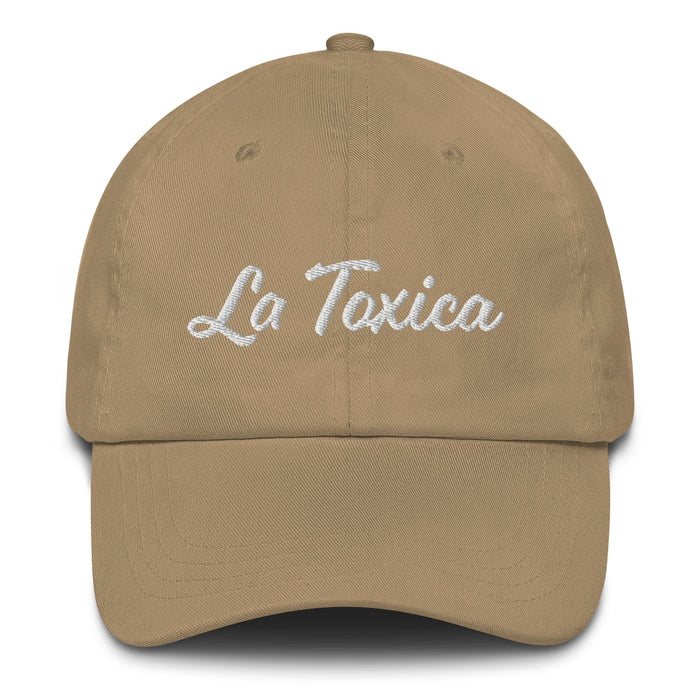 La Toxica Embroidered Dad Hat | Toxic, Bold, Fierce, Strong, Confident | L5 Mexicada Khaki