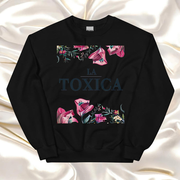 La Toxica Exclusive Art Piece Home Office Work Mexican Spanish Pride Gift One-Of-A-Kind Unisex Sweatshirt | L11 Mexicada Black / S