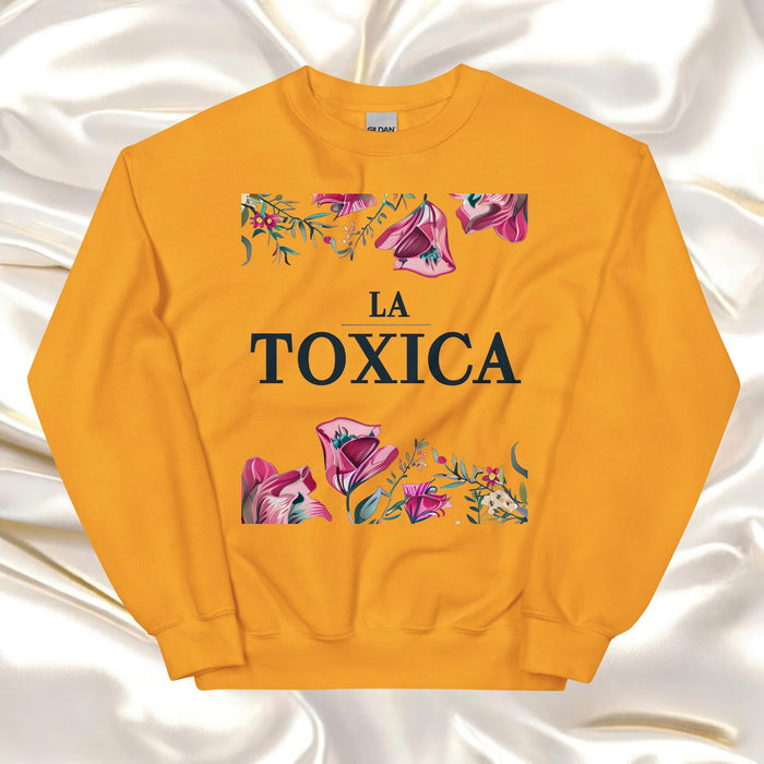 La Toxica Exclusive Art Piece Home Office Work Mexican Spanish Pride Gift One-Of-A-Kind Unisex Sweatshirt | L11 Mexicada Gold / S