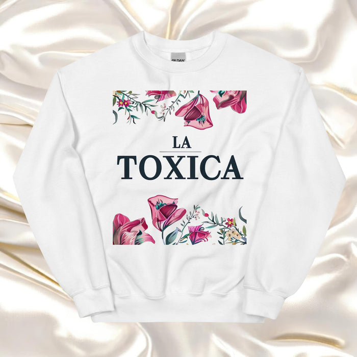 La Toxica Exclusive Art Piece Home Office Work Mexican Spanish Pride Gift One-Of-A-Kind Unisex Sweatshirt | L11 Mexicada White / S