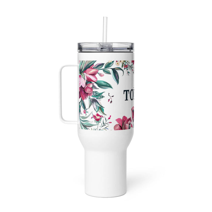 La Toxica Exclusive Art Piece Travel Mug With Handle For Water, Iced Tee Or Coffee | Funny Cute Gift Idea Home Office Work | Mexican Spanish Pride | L11 Mexicada