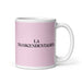 La Transcendentalista The Transcendentalist Funny Home Office Work Coffee Mug Mexican Spanish Pride Gift White Glossy Cup Light Pink Card Mug Mexicada 11 oz