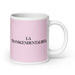 La Transcendentalista The Transcendentalist Funny Home Office Work Coffee Mug Mexican Spanish Pride Gift White Glossy Cup Light Pink Card Mug Mexicada 20 oz