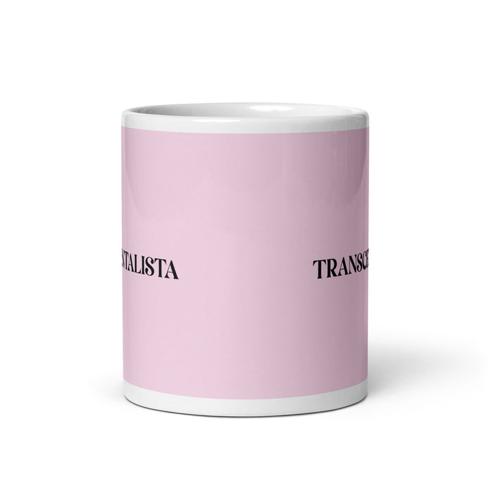La Transcendentalista The Transcendentalist Funny Home Office Work Coffee Mug Mexican Spanish Pride Gift White Glossy Cup Light Pink Card Mug Mexicada