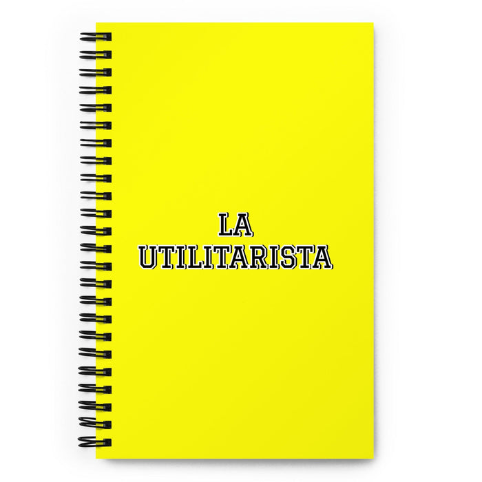 La Utilitarista The Utilitarian | Yellow Spiral Notebook, 140 Dotted Sheets | Funny Gift Idea Home Office Work | Mexican Spanish Pride Gift Mexicada