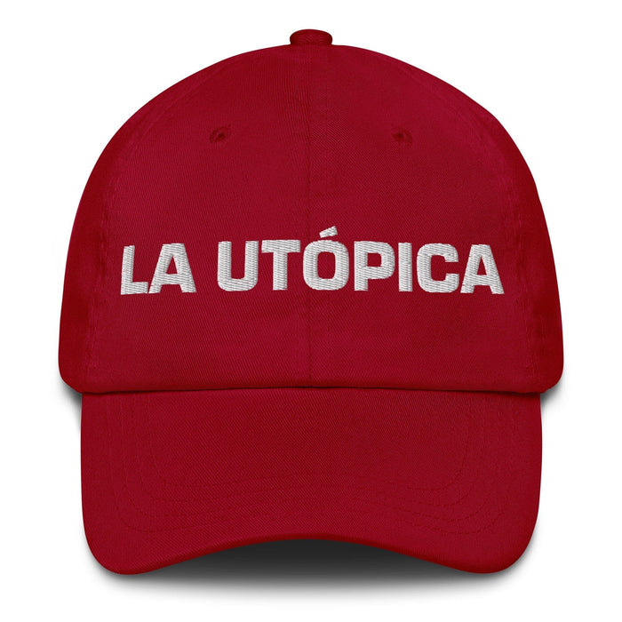 La Utópica The Utopian Mexican Spanish Pride Gift Regalo Dad Hat Mexicada Cranberry