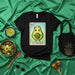 LA VEGANA Vegan Avocado Loteria Card Graphic T-Shirt | Cute Floral Crown Avocardio Tee for Women and Men | Funny Mexican Bingo Style Design Unisex Shirt Mexicada