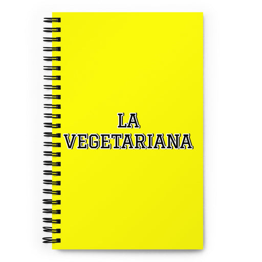 La Vegetariana The Vegetarian | Yellow Spiral Notebook, 140 Dotted Sheets | Funny Gift Idea Home Office Work | Mexican Spanish Pride Gift Mexicada